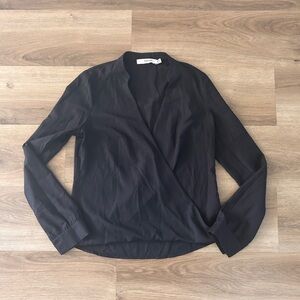 JustFab Woman’s Sheer Wrap Blouse- EUC